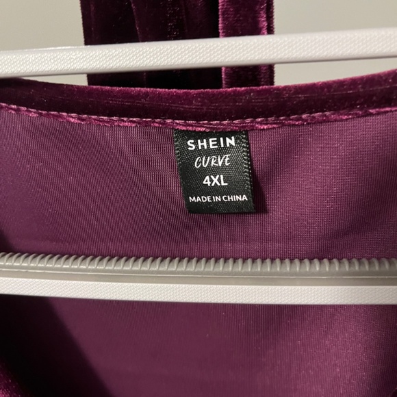 Plum Crushed Velvet Textured Long Dress 4X Wedding Guest - Picture 6 of 7